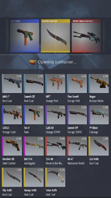 CSGO开箱模拟器支持全部29种武器箱和古堡收藏品，完全真实的概率模拟。